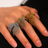 Stainless Steel Geometric Tassel Ring For Women