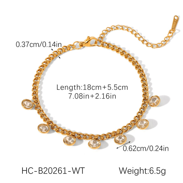 Stainless Steel Geometric Tassel Zircon Women's Bracelet