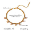 Stainless Steel Geometric Tassel Zircon Women's Bracelet