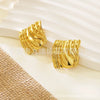 Stainless Steel Geometric Texture Electroplated Women's Earrings