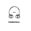 Stainless Steel Geometric Thin Rod Earrings And Horseshoe Lip Ring And Tshaped Lip Nail With Electroplating Treatment