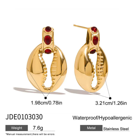 Stainless Steel Geometric Toothshaped Stud Earrings With Electroplating Elegant And Luxury Style For Women