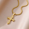Stainless Steel Geometric Tree Of Life Cross Pendant Necklace Electroplating Jewelry Unisex