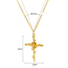 Stainless Steel Geometric Tree Of Life Cross Pendant Necklace Electroplating Jewelry Unisex