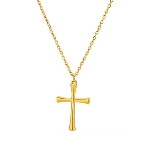 Stainless Steel Geometric Tree Of Life Cross Pendant Necklace Electroplating Jewelry Unisex