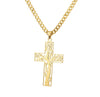 Stainless Steel Geometric Tree Of Life Cross Pendant Necklace Electroplating Jewelry Unisex
