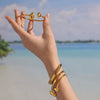 316L Stainless Steel Geometric Triangle Elastic Bracelet With Electroplating Fashion Style