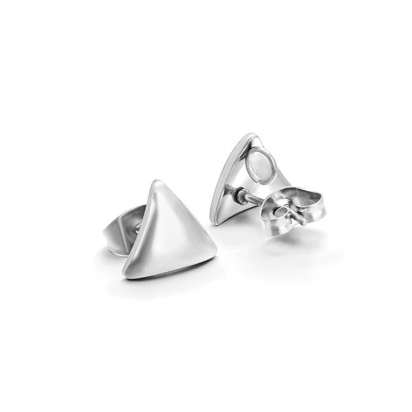 Stainless Steel Geometric Triangle 18K Vacuum Plated Solid Color Earrings Jewelry Accessories