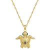 Stainless Steel Geometric Turtle Zircon Pendant Necklace For Women
