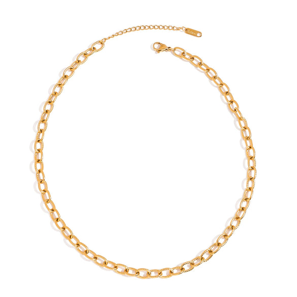 Stainless Steel Geometric Twist Cross Chain Necklace Jewelry With Electroplating