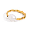 Stainless Steel Geometric Twist Ring Electroplated Jewelry For Women