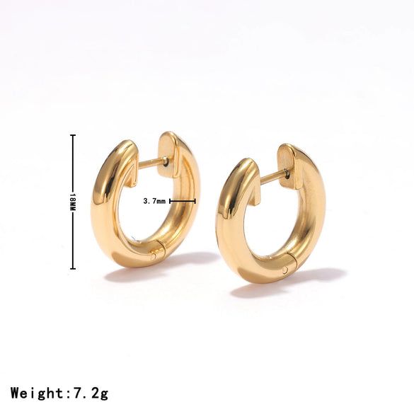 Stainless Steel Geometric U Shape Diamond Electroplated Unisex Earrings