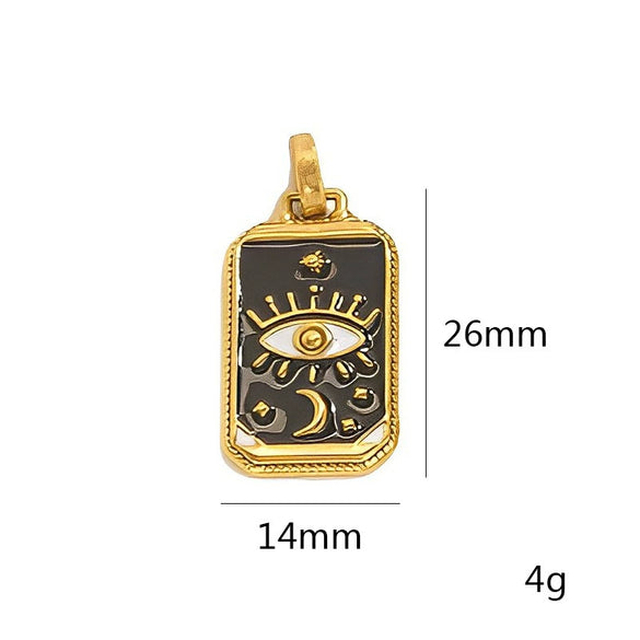 Stainless Steel Geometric U Shape Tarot Pendant Electroplated Handmade Jewelry Accessories