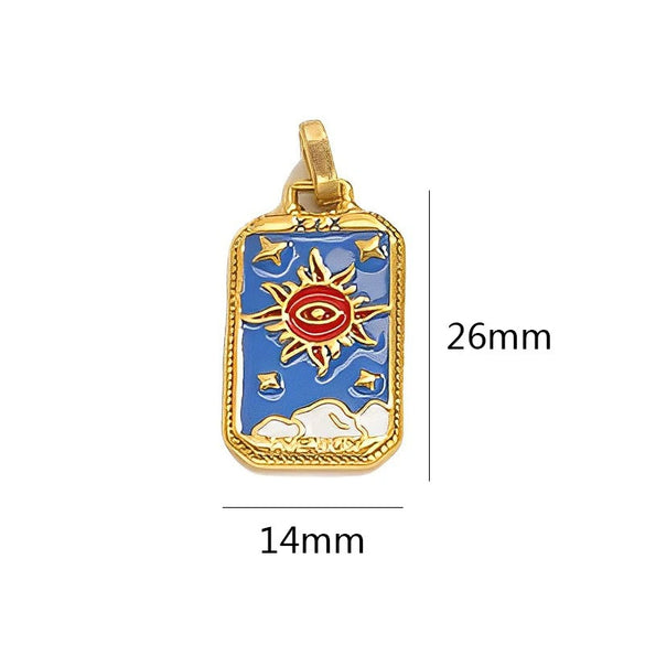 Stainless Steel Geometric U Shape Tarot Pendant Electroplated Handmade Jewelry Accessories