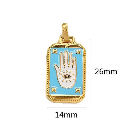 Stainless Steel Geometric U Shape Tarot Pendant Electroplated Handmade Jewelry Accessories