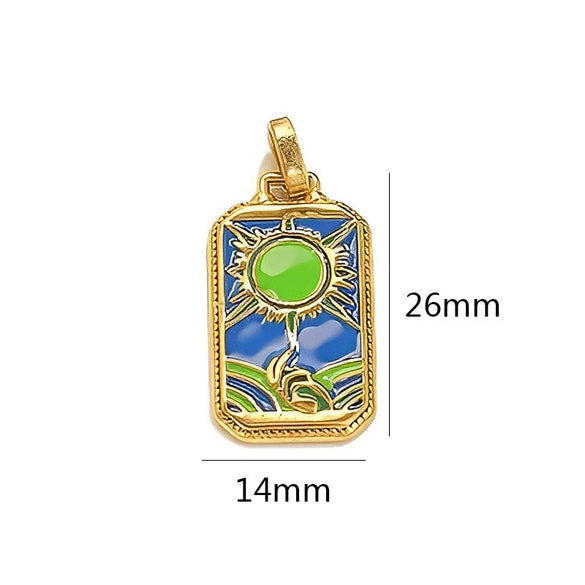 Stainless Steel Geometric U Shape Tarot Pendant Electroplated Handmade Jewelry Accessories
