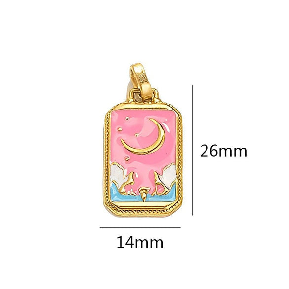 Stainless Steel Geometric U Shape Tarot Pendant Electroplated Handmade Jewelry Accessories