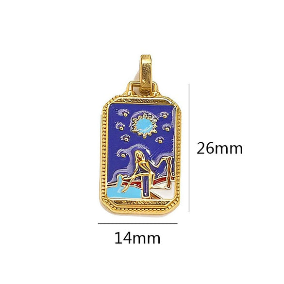 Stainless Steel Geometric U Shape Tarot Pendant Electroplated Handmade Jewelry Accessories