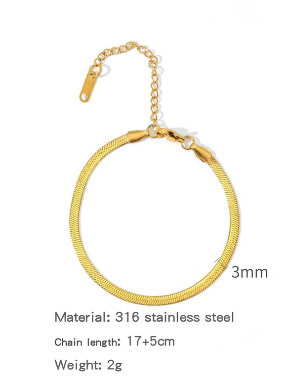 Stainless Steel Geometric Unisex Bracelet Electroplated