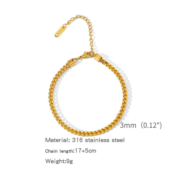 Stainless Steel Geometric Unisex Bracelet Electroplated