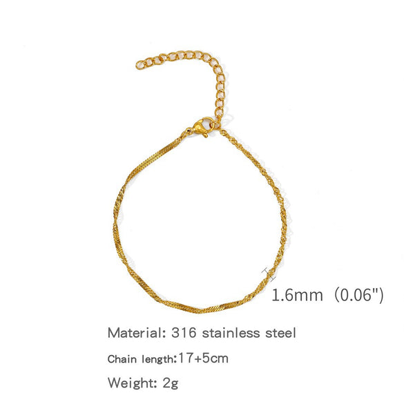 Stainless Steel Geometric Unisex Bracelet Electroplated