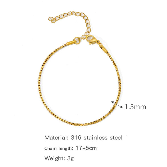 Stainless Steel Geometric Unisex Bracelet Electroplated
