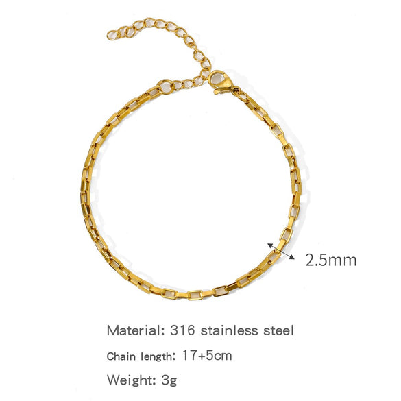 Stainless Steel Geometric Unisex Bracelet Electroplated