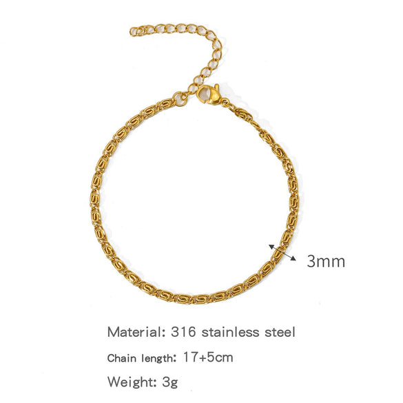 Stainless Steel Geometric Unisex Bracelet Electroplated