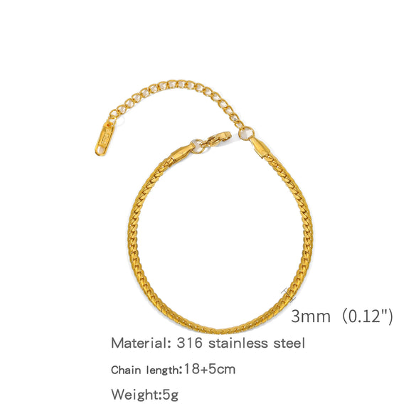 Stainless Steel Geometric Unisex Bracelet Electroplated