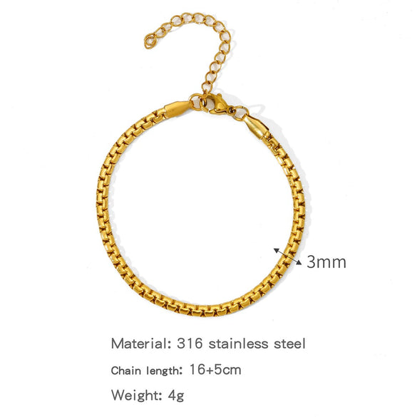 Stainless Steel Geometric Unisex Bracelet Electroplated