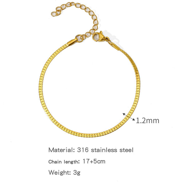 Stainless Steel Geometric Unisex Bracelet Electroplated