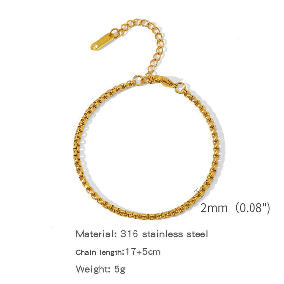 Stainless Steel Geometric Unisex Bracelet Electroplated