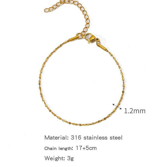 Stainless Steel Geometric Unisex Bracelet Electroplated