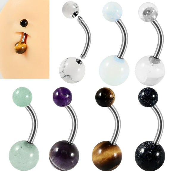 Stainless Steel Geometric Unisex Umbilical Ring
