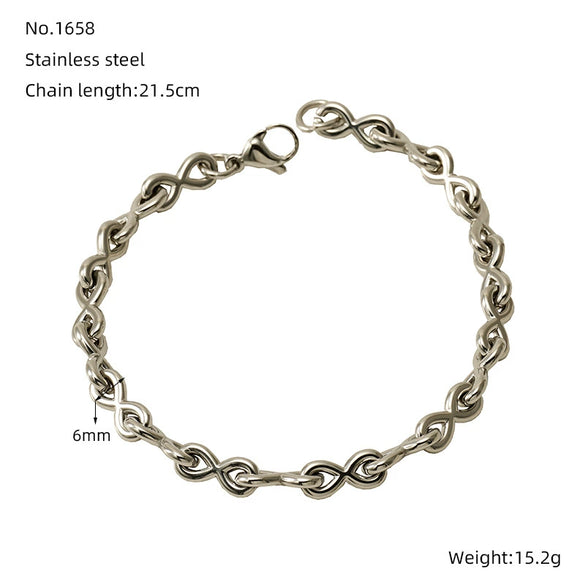 Stainless Steel Geometric Unlimited Symbol Electroplated Fashion Unisex Bracelet Jewelry