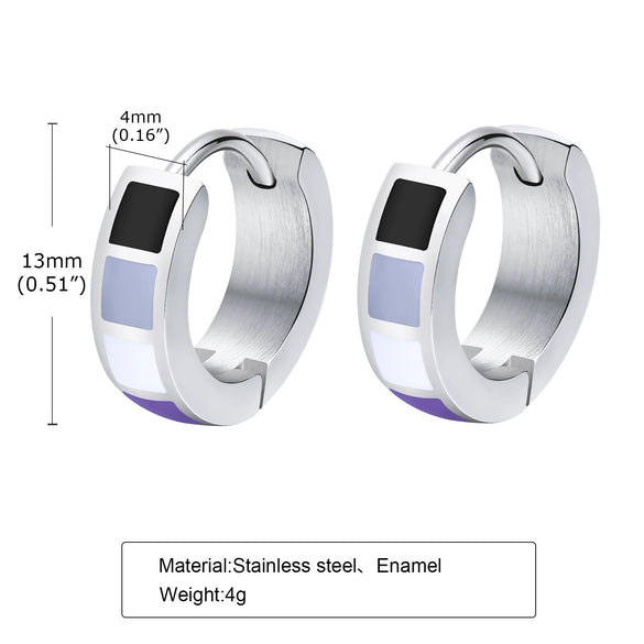 Stainless Steel Geometric Ushaped Colorful Earrings