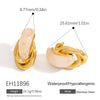 Stainless Steel Geometric Ushaped Drop Earrings With Electroplating