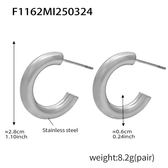 316L Stainless Steel Geometric Ushaped Pvd Plated Light Luxury Earrings