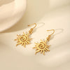 Stainless Steel Geometric Vortex Sun Electroplated Women's Earrings