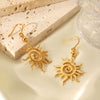 Stainless Steel Geometric Vortex Sun Electroplated Women's Earrings