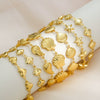 Stainless Steel Geometric Water Drop Hiphop Bracelet With Crown Heart Wave Diamond Pattern Gold Plated