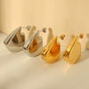 Stainless Steel Geometric Water Drop Hollow Earrings For Women Electroplated