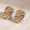 Stainless Steel Geometric Wave Electroplated Women's Earrings