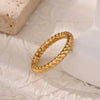 Stainless Steel Geometric Wave Texture Wide Ring Unisex Light Luxury Electroplated
