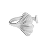 Stainless Steel Geometric Wave Texture Wide Ring Unisex Light Luxury Electroplated