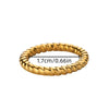 Stainless Steel Geometric Wave Texture Wide Ring Unisex Light Luxury Electroplated