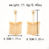 Stainless Steel Geometric Wind Chimes Tassel Earrings For Women With Electroplating Treatment
