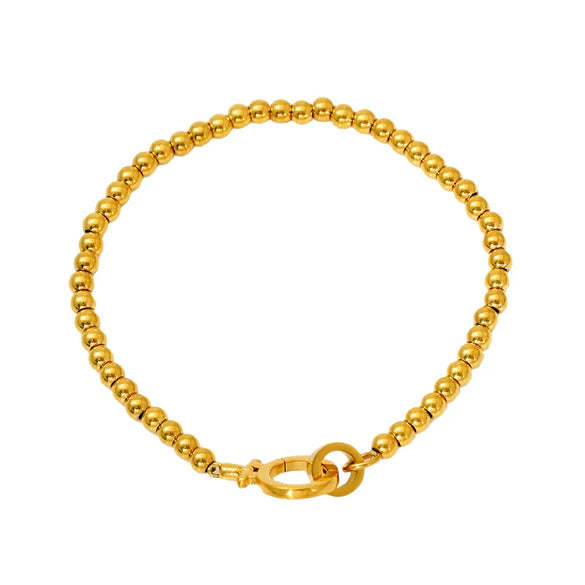 316L Stainless Steel Geometric Women's Bracelet With Electroplating And Round Buckle Steel Ball Design