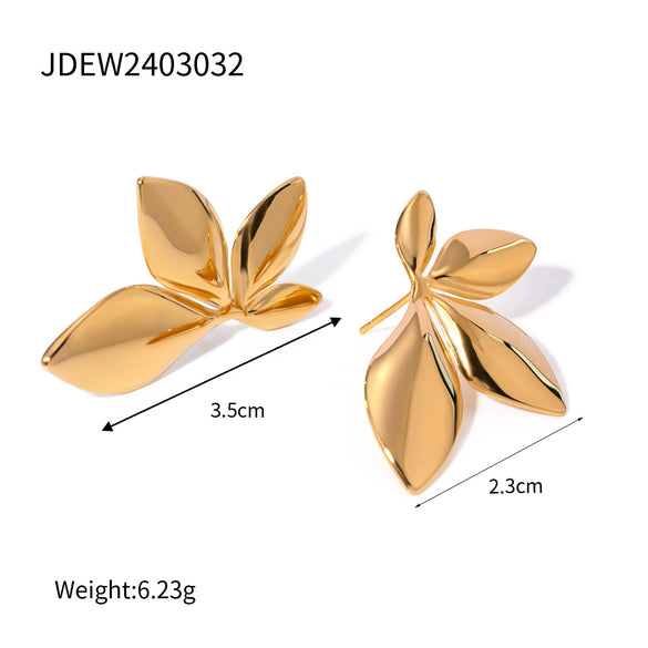 Stainless Steel Geometric Women's Earrings With Electroplating Design
