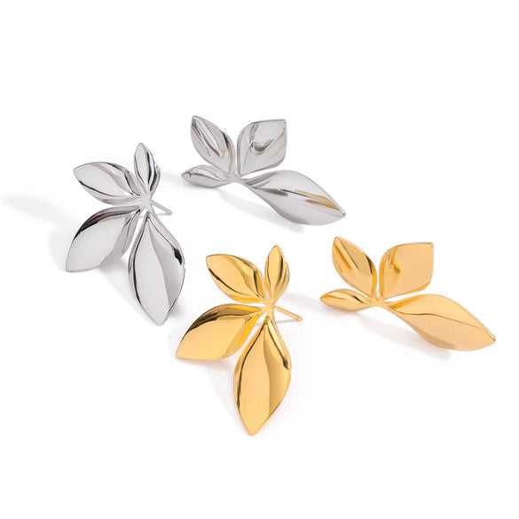 Stainless Steel Geometric Women's Earrings With Electroplating Design